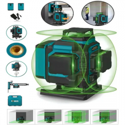 Çift Akülü Profesyonel 4 Köşe 4 360 16 Satır Lazer Hizalama